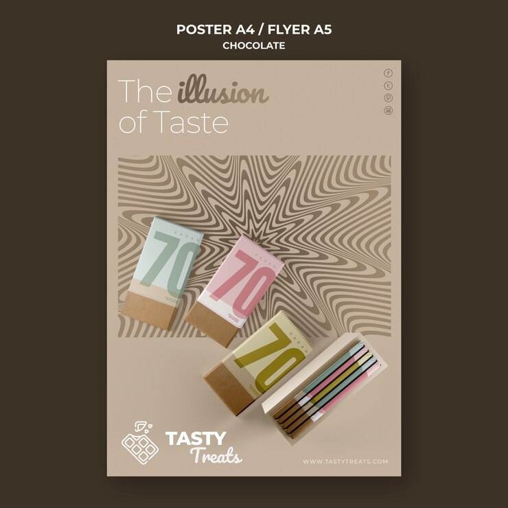 Free PSD flyer template for chocolate