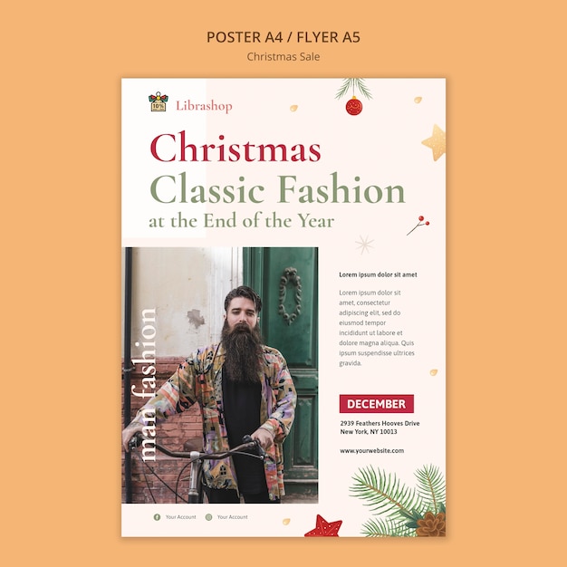 Free PSD flyer template for christmas sale