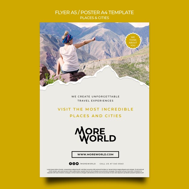 flyer template for cities and places traveling