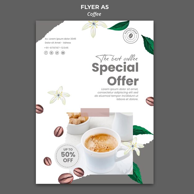 Flyer template for coffee