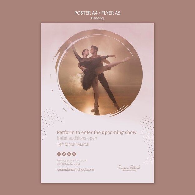 Flyer template for dancing performers