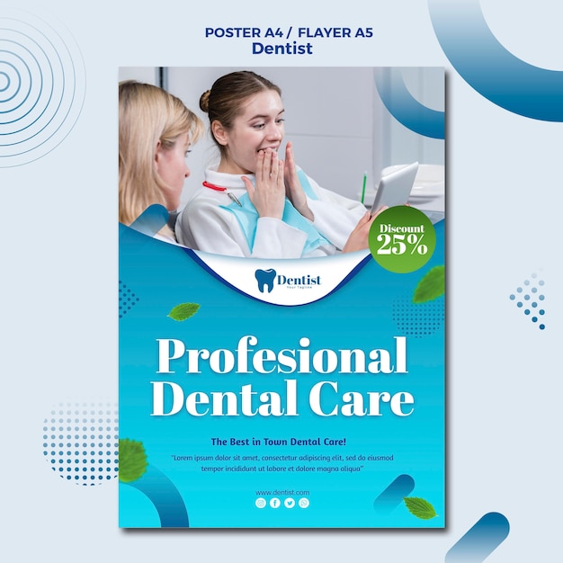 Free PSD flyer template for dental care
