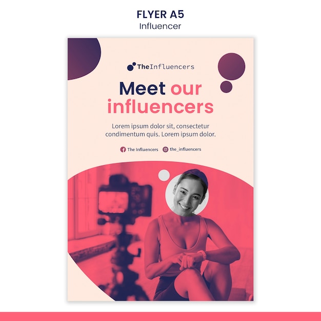 Flyer template design for influencers