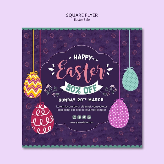 Free PSD flyer template design with easter sales