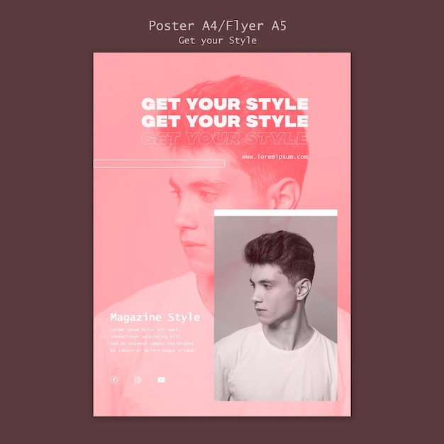 Flyer template for electronic style magazine