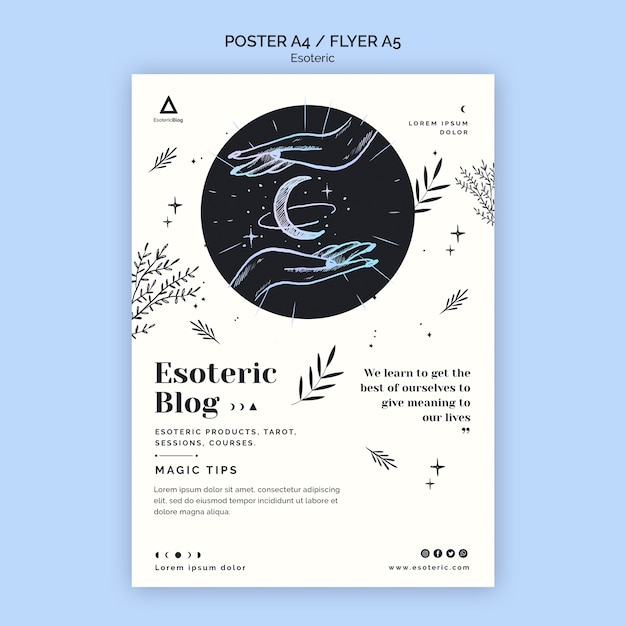Free PSD flyer template for esoteric blog