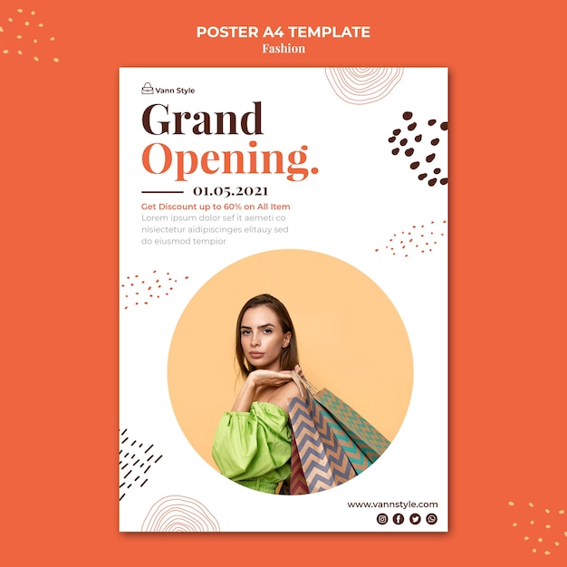 Free PSD flyer template for fashion shopping store