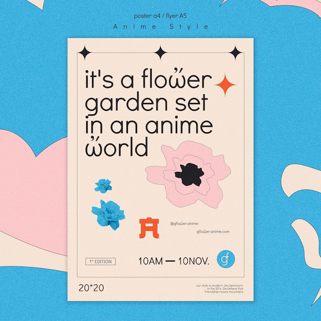 Free PSD flyer template for flower garden