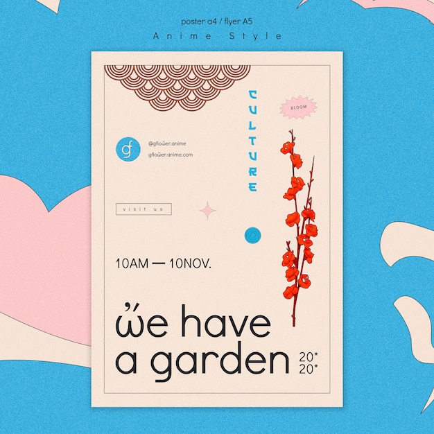 Flyer template for flower garden