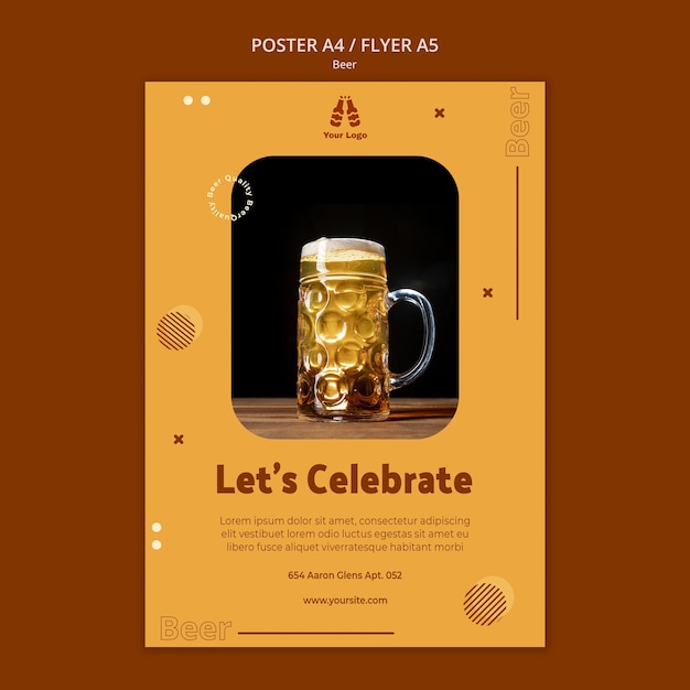Flyer template for fresh beer