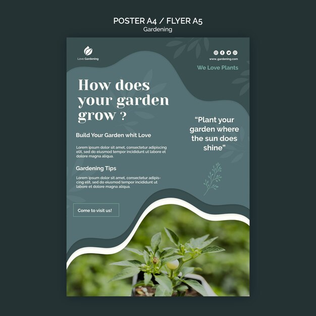 Flyer template for gardening