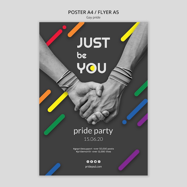 Free PSD flyer template for gay pride