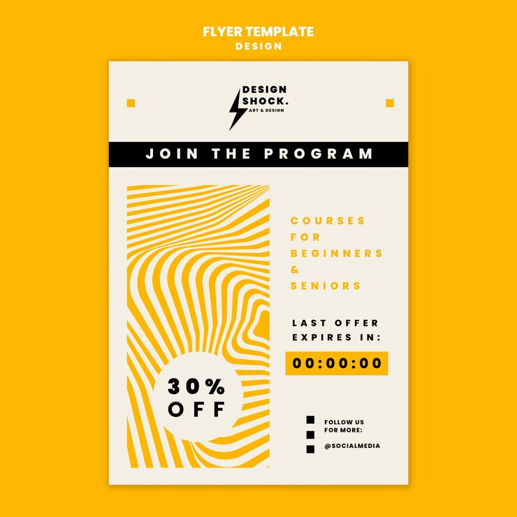 Free PSD flyer template for graphic design courses