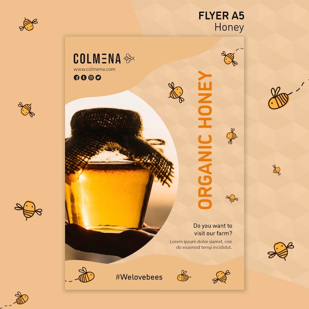 Flyer template honey shop