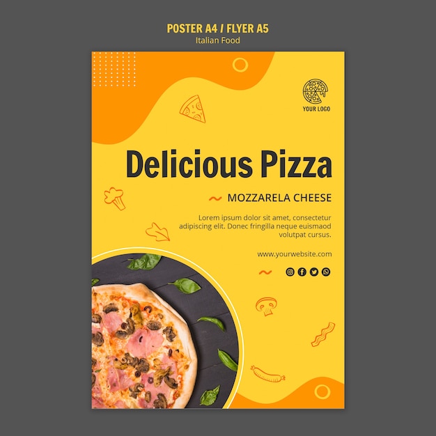 Free PSD flyer template for italian food bistro