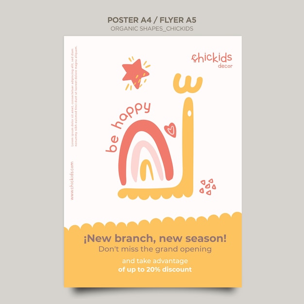 Flyer template for kids interior decor store