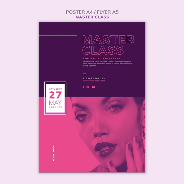 Flyer template for masterclass