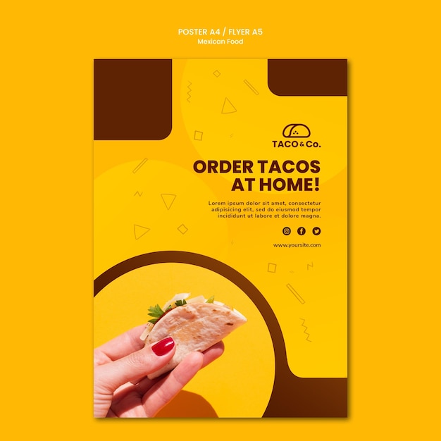 Flyer template for mexican food restaurant