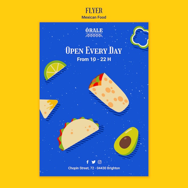 Free PSD flyer template mexican food