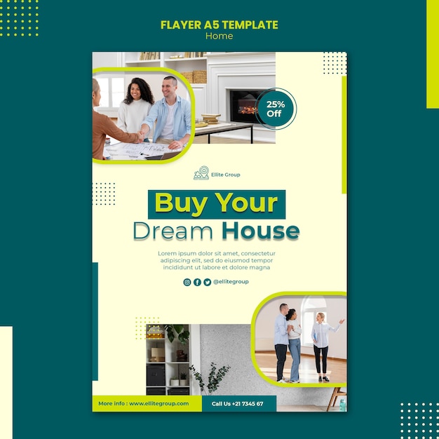 Free PSD flyer template for new family home