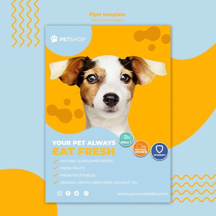 Free PSD flyer template for pet shop