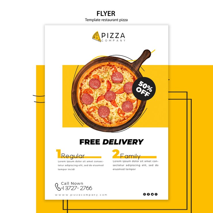 Free PSD flyer template for pizza restaurant