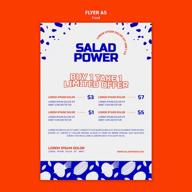 Free PSD flyer template for salad power