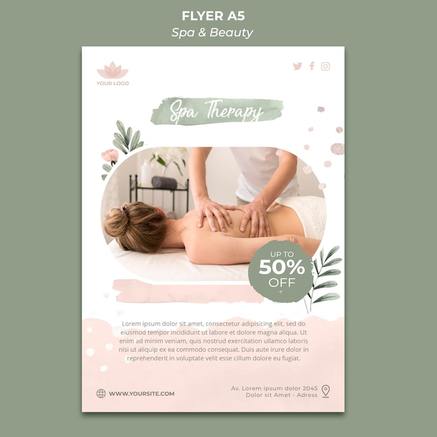 Flyer template for spa and relaxation