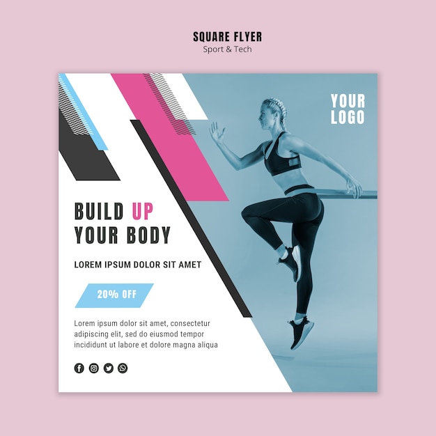 Flyer template for sport and fitness