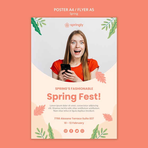Flyer template for spring fest
