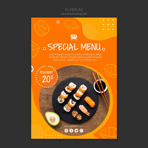 flyer template for sushi restaurant