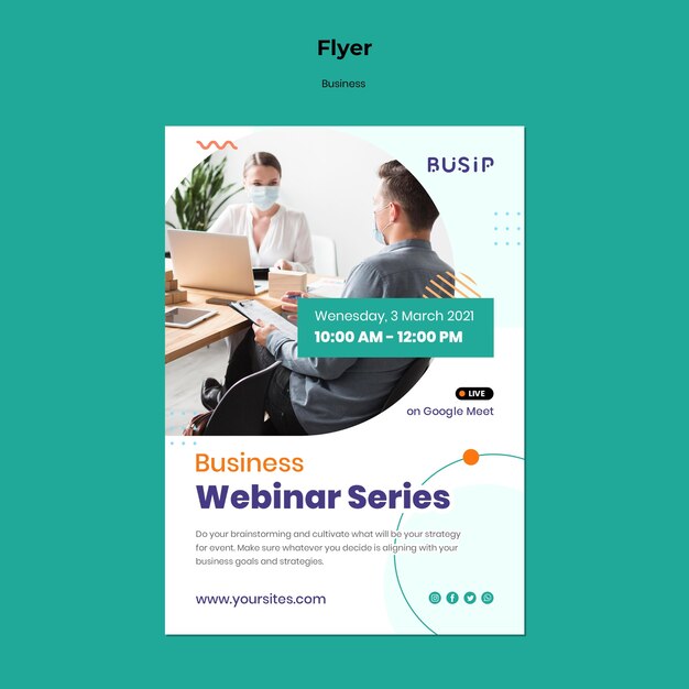 Flyer template for webinar and business startup