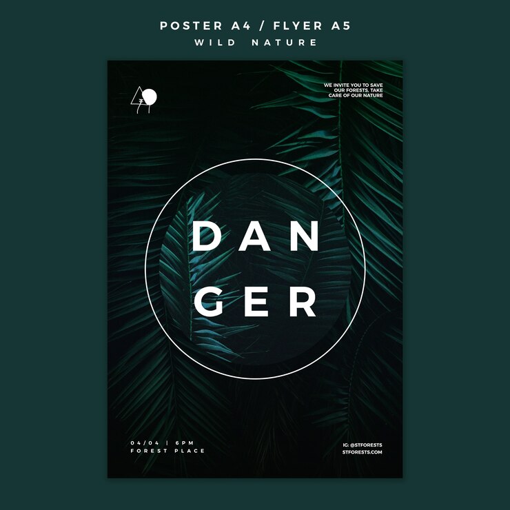 Free PSD flyer template for wild nature