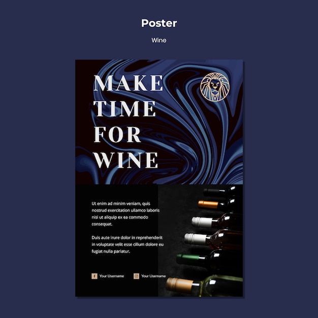 Flyer template for wine business