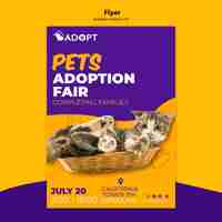 Free PSD flyer template with adopt pet theme