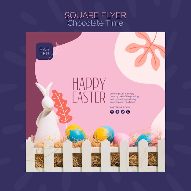 Free PSD flyer template with chocolate design