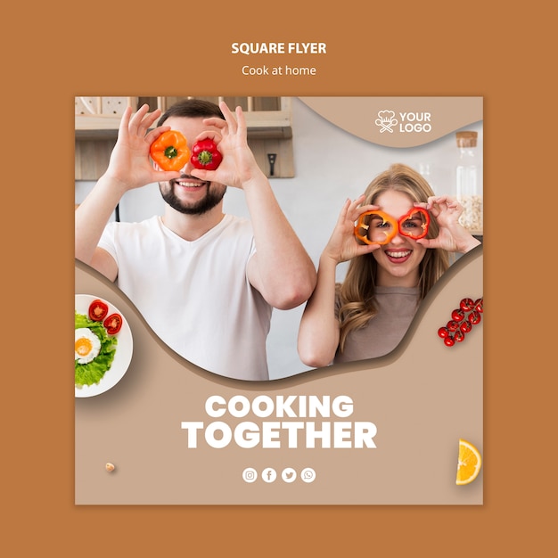 Free PSD flyer template with cooking theme