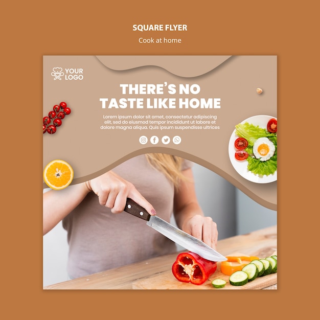 Free PSD flyer template with cooking