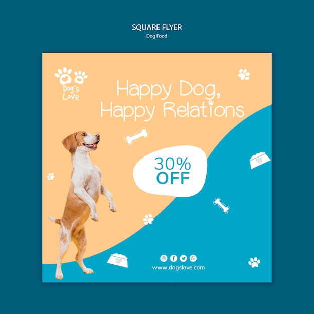 Free PSD flyer template with dog food