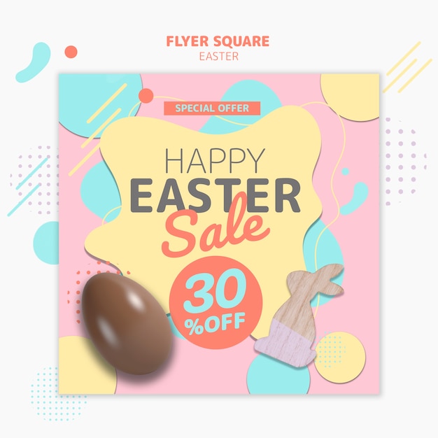 Free PSD flyer template with easter day sale theme
