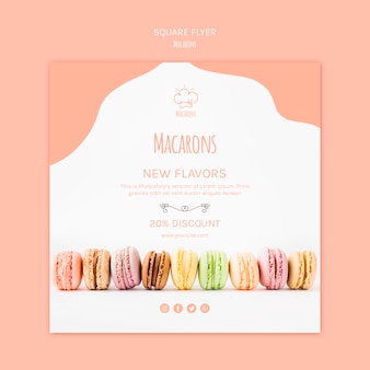 Flyer template with macarons