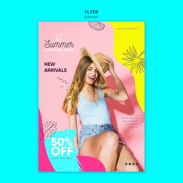Free PSD flyer template with summer sale