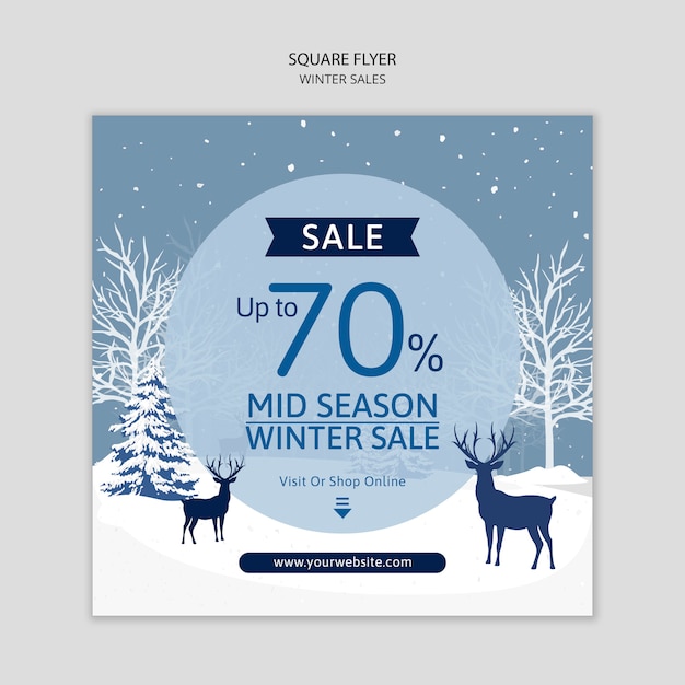 Free PSD flyer template with winter sales