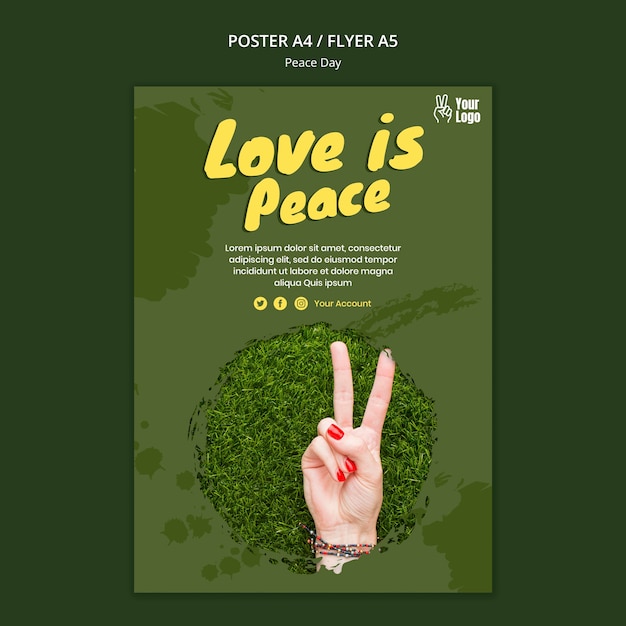 Free PSD flyer template for world peace day