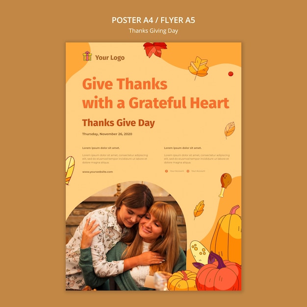 Free PSD flyer for thanksgiving celebration