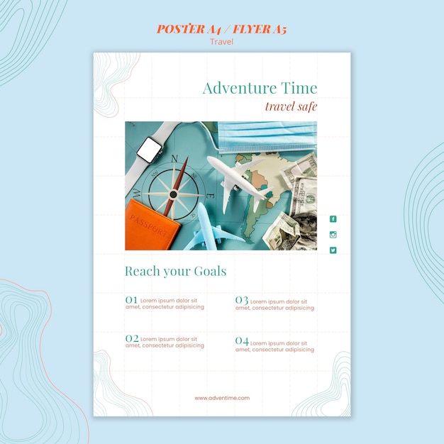 Free PSD flyer travel agency template