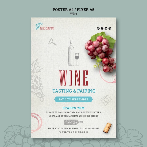 Flyer for wine tasting