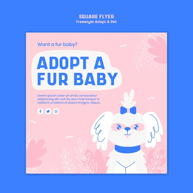 Free PSD flyer with adopt pet template