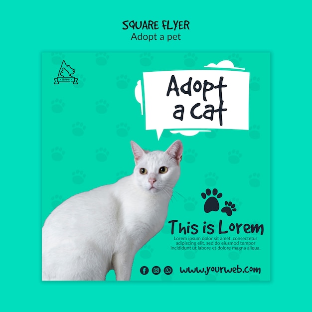 Flyer with pet adoption theme