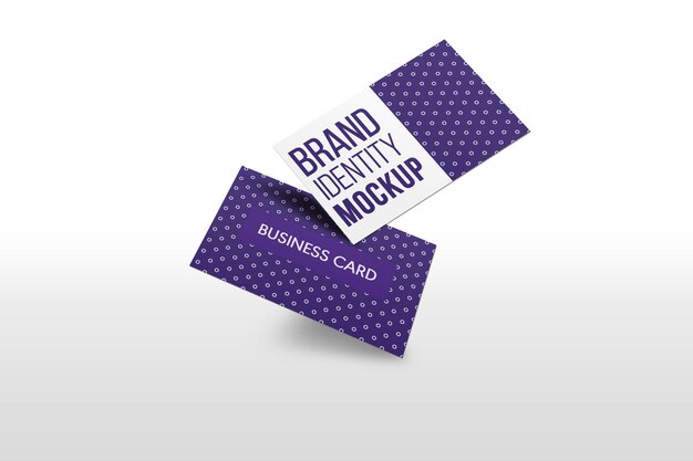 Flying business card mock up presentation